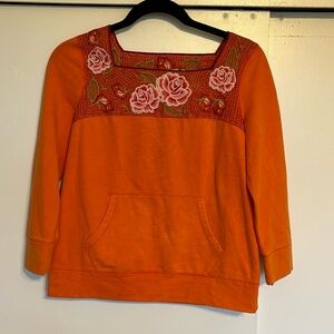 Anthropologie Lilka Embroidered Sweatshirt